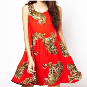 Minkpink Leopard King of The Jungle Smock Dress